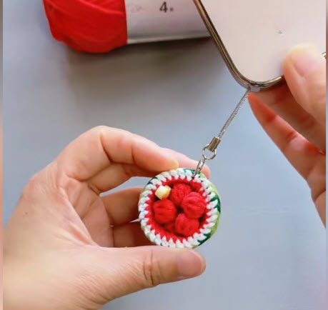 Crochet Watermelon Keychain Amigurumi Pattern for Handmade Gifts