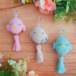 Crochet Sleepy Bird Keychain Amigurumi Pattern for Bags
