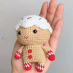 Crochet Gingerbread Man Amigurumi Pattern with Festive Details