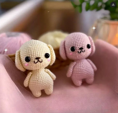 Crochet Puppy Amigurumi Pattern with Floppy Ear Details