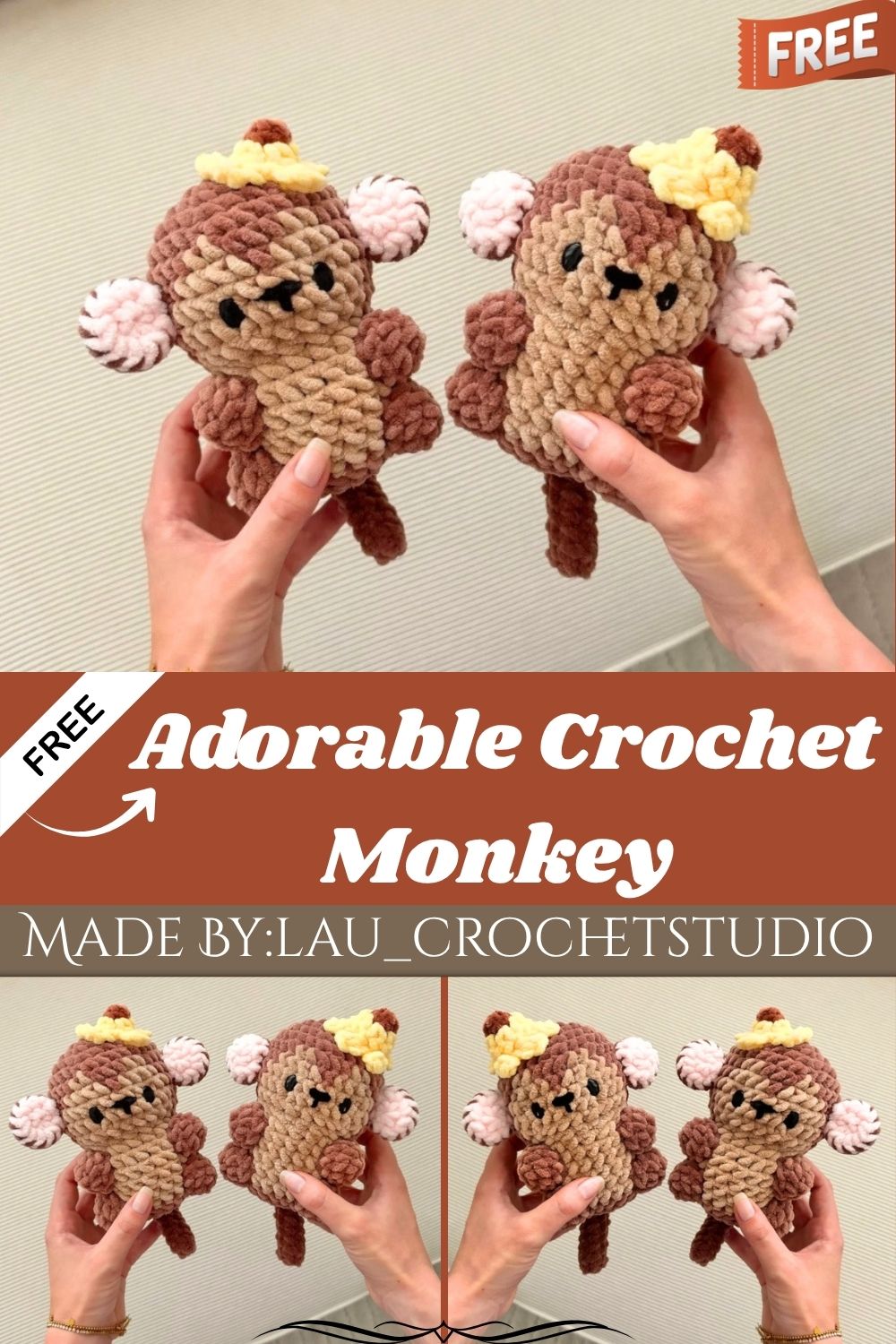 Adorable Crochet Monkey Amigurumi Handmade Plush Toy