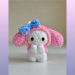 Adorable Crochet My Melody Amigurumi with Blue Bow