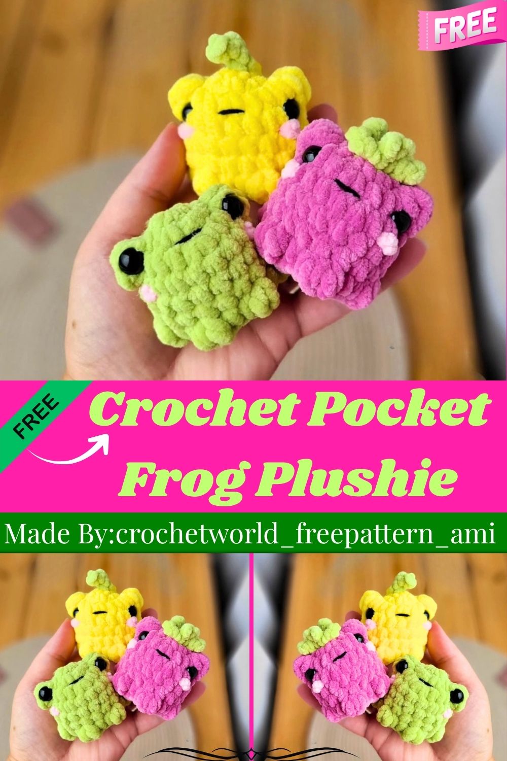 Charming Crochet Pocket Frog Plushie Amigurumi Guide