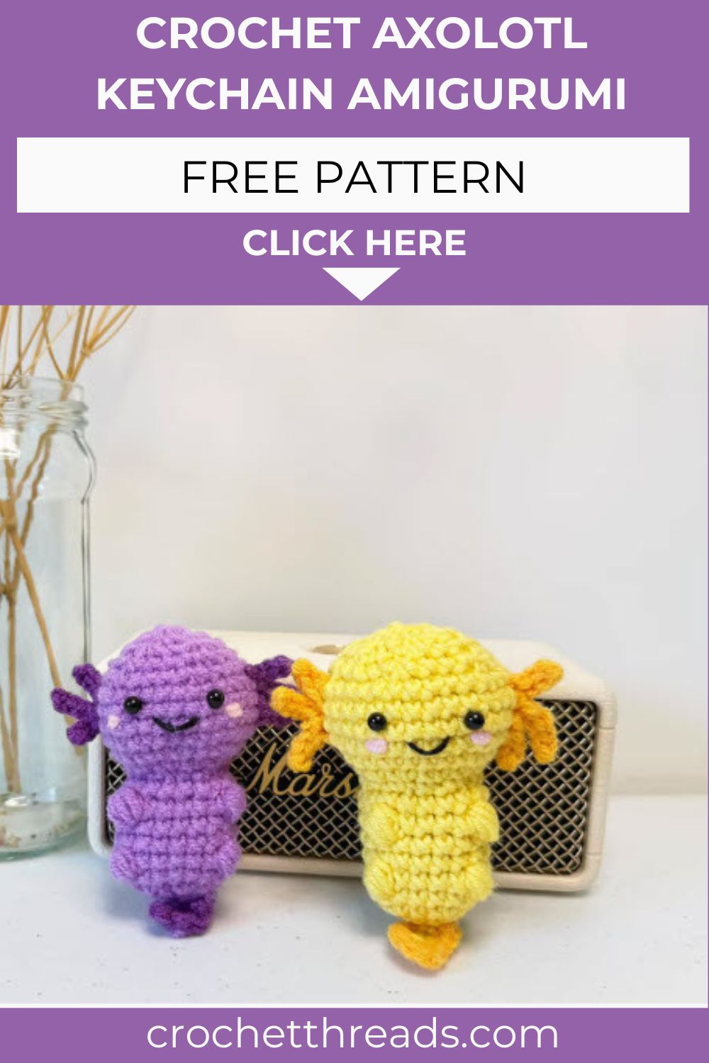 Crochet Axolotl Keychain Amigurumi Pattern for Perfect Gifts