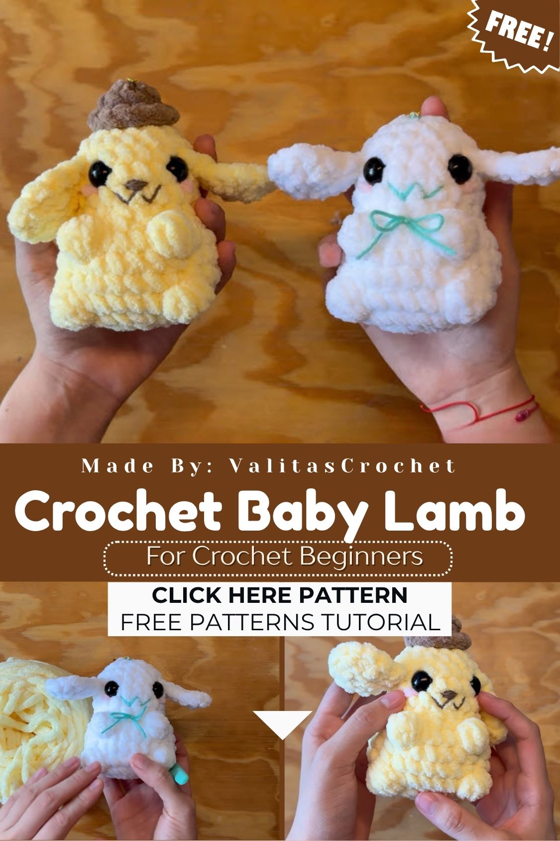 Crochet Baby Lamb Amigurumi Pattern Toy
