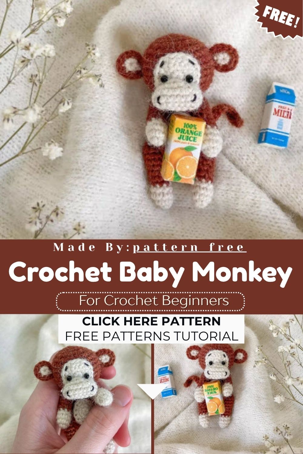 Crochet Baby Monkey Amigurumi Pattern for Handmade Gifts