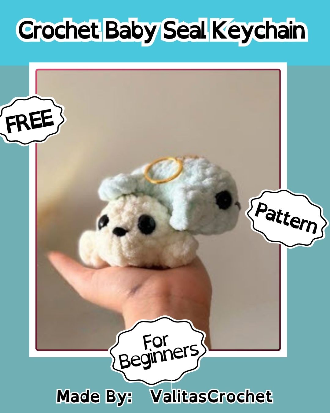 Crochet Baby Seal Keychain Amigurumi Pattern for Everyday Charm