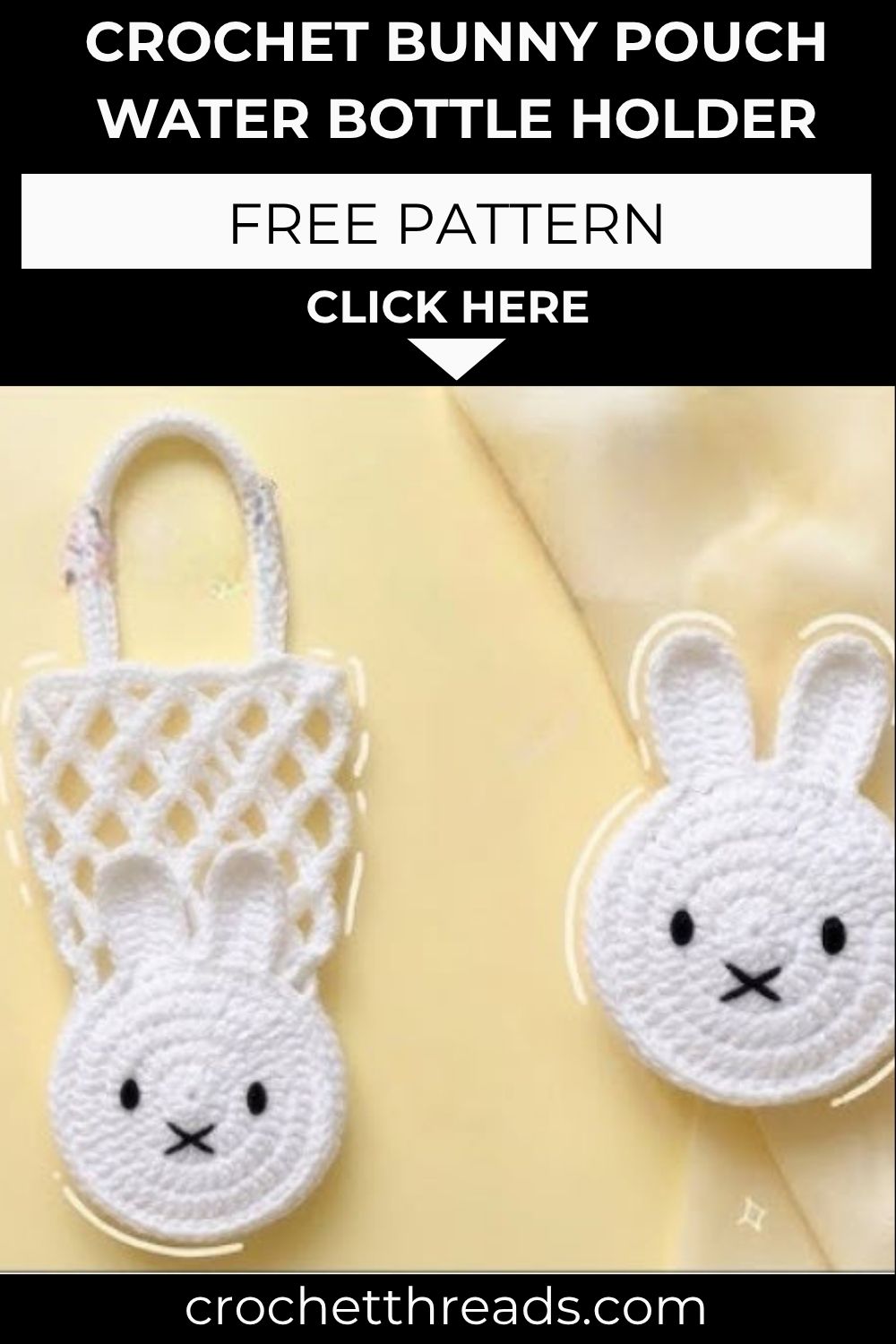 Crochet Bunny Pouch Water Bottle Holder Pattern for a Chic Look