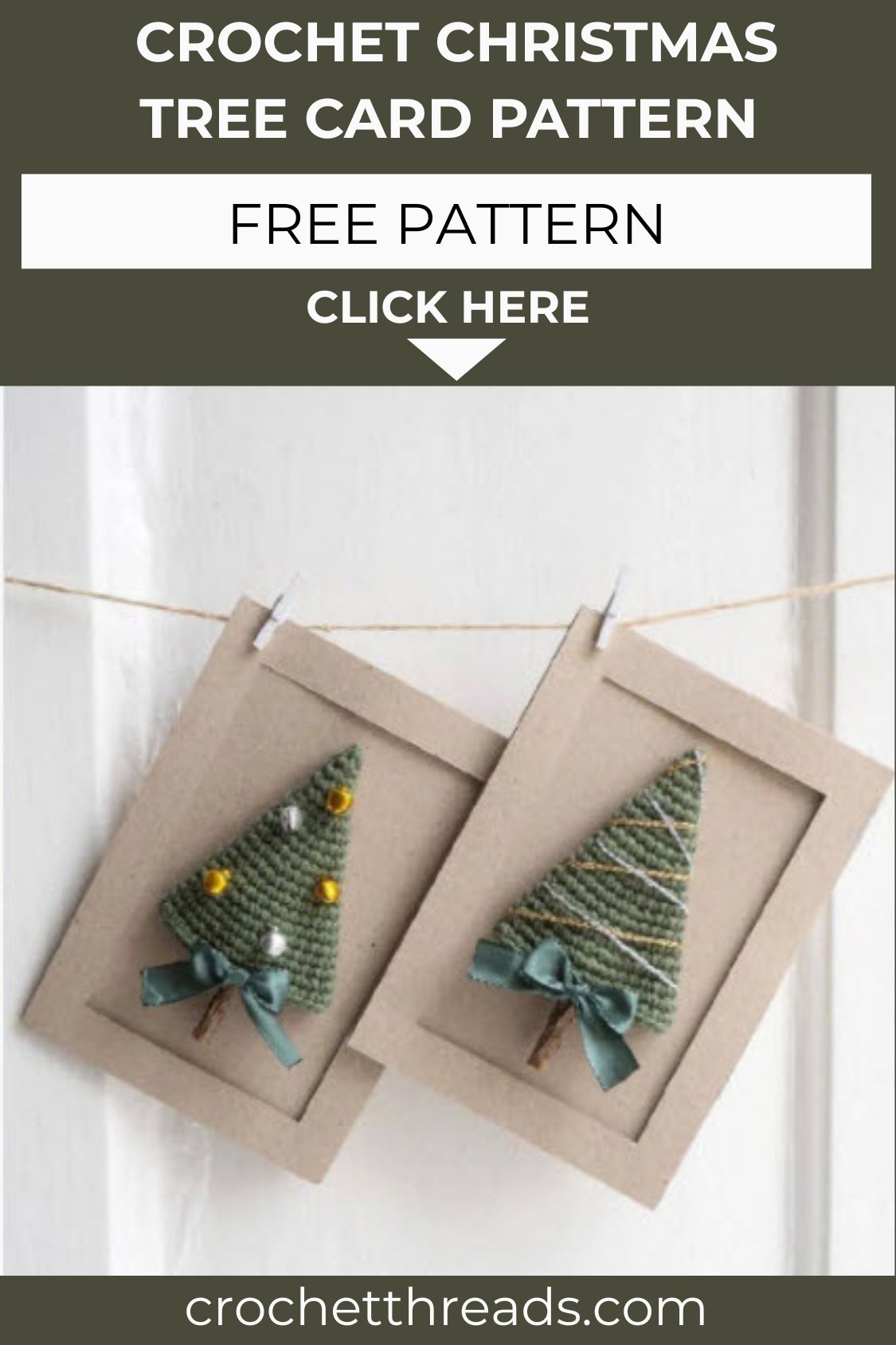 Crochet Christmas Tree Card Pattern Handmade Gift Idea