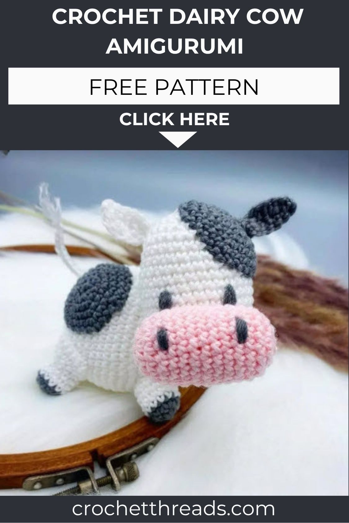 Crochet Dairy Cow Amigurumi Pattern for Newborn