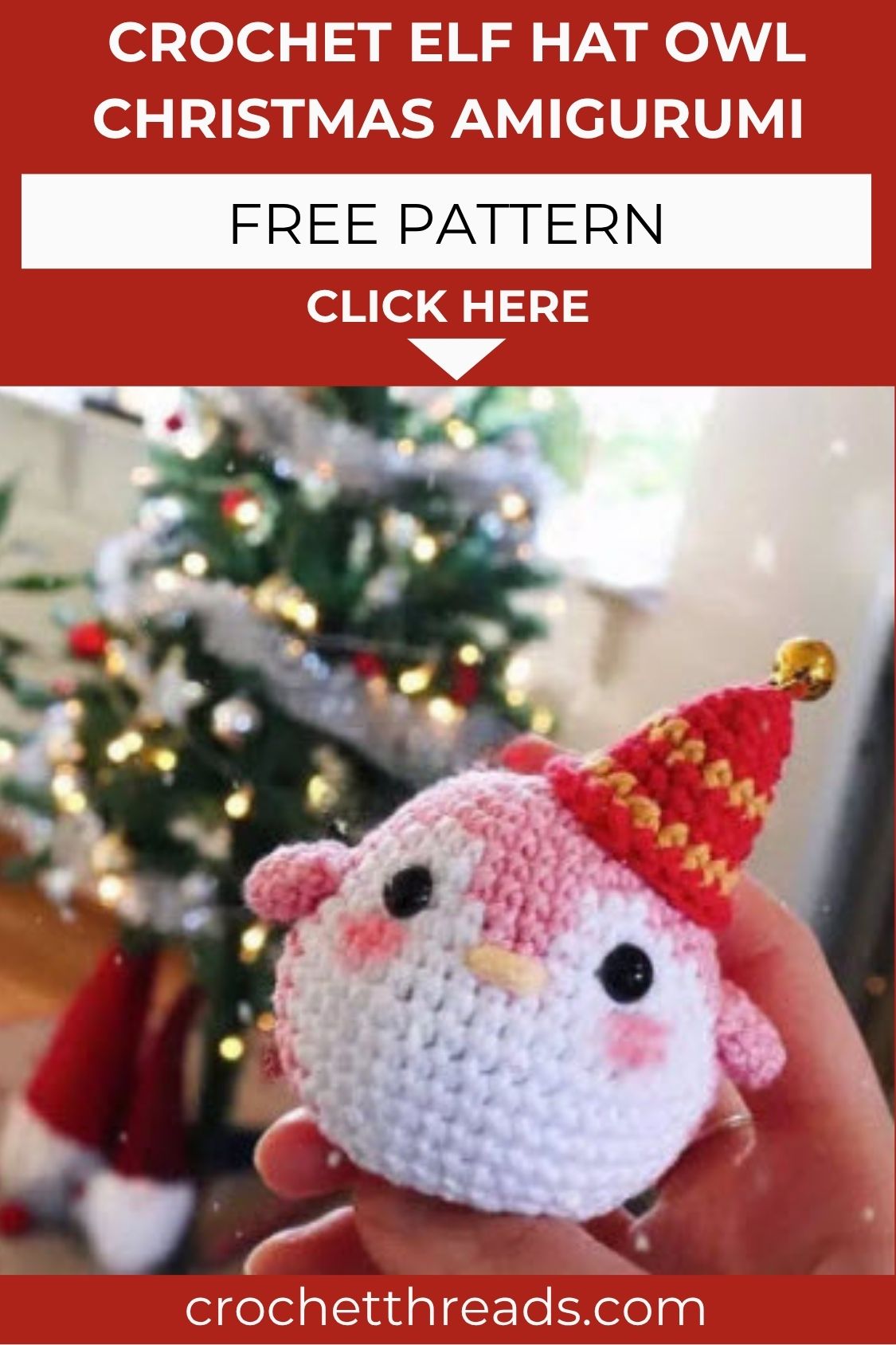 Crochet Elf Hat Owl Christmas Amigurumi Pattern