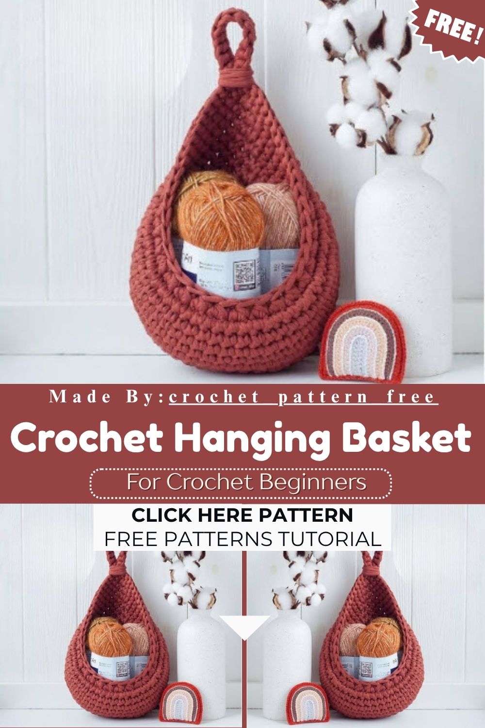 Crochet Hanging Basket Pattern Teardrop Storage Pod