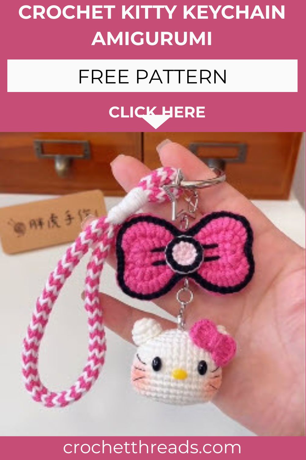 Crochet Kitty Keychain Amigurumi Pattern for a Chic Look