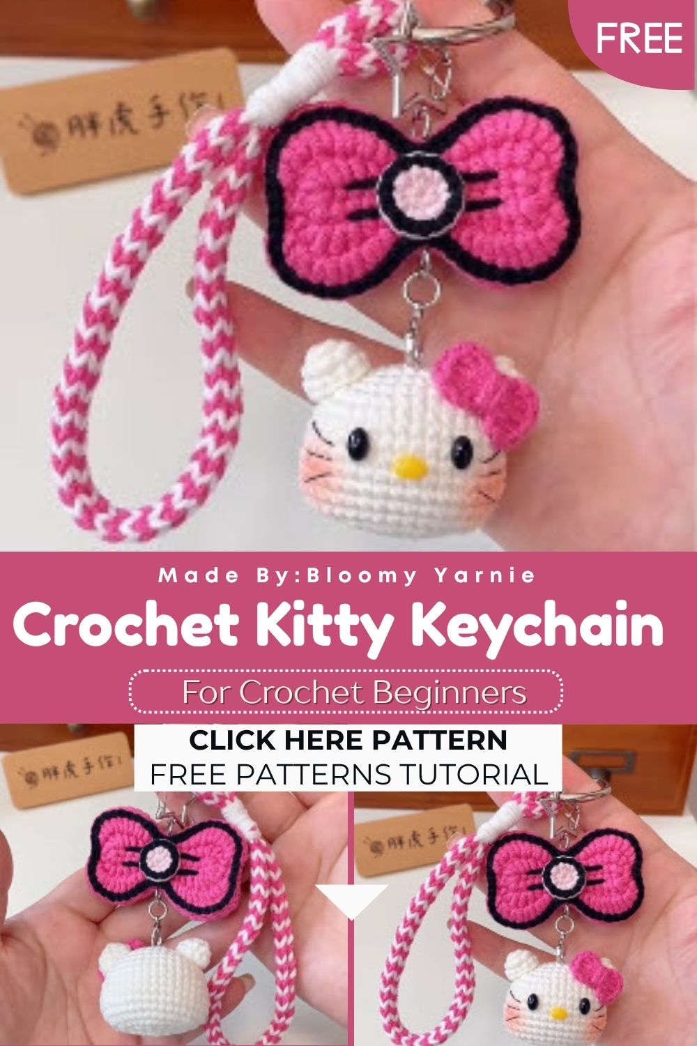Crochet Kitty Keychain Amigurumi Pattern for a Chic Look