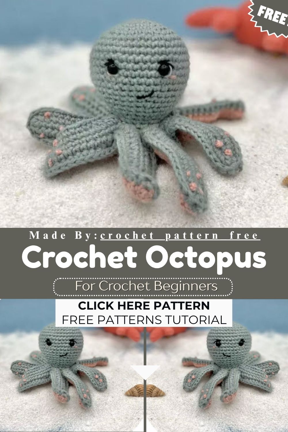 Crochet Octopus Amigurumi Pattern for Ocean Nursery