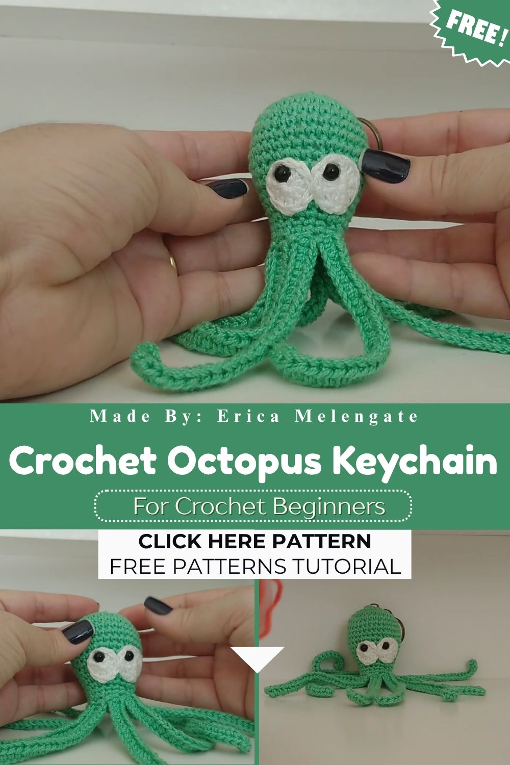 Crochet Octopus Keychain Amigurumi Pattern for Trendy Appeal