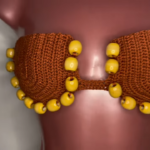 Crochet Half Cup Top Pattern with Wooden Ball Detail