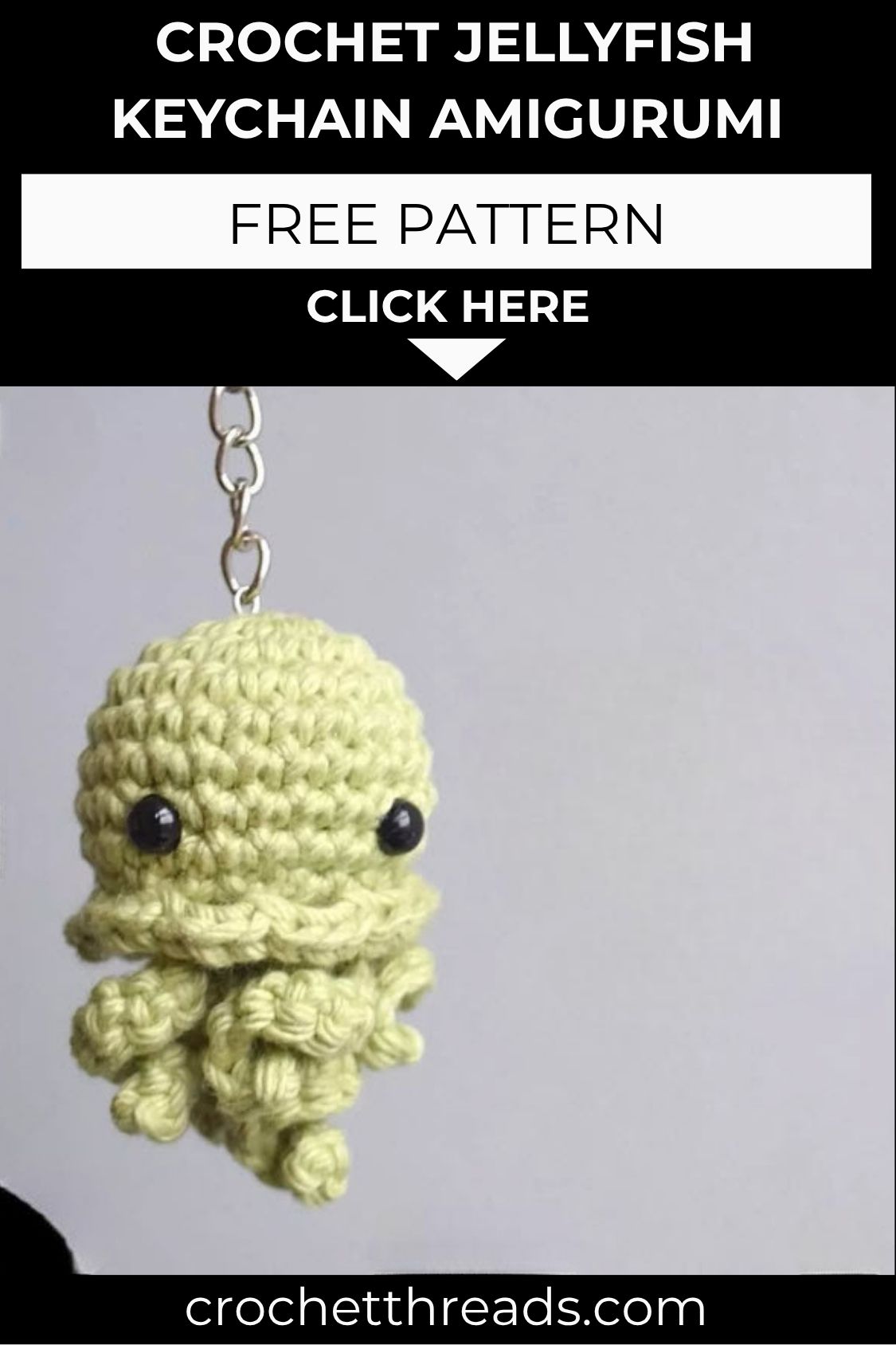 Cute Crochet Jellyfish Keychain Amigurumi Pattern