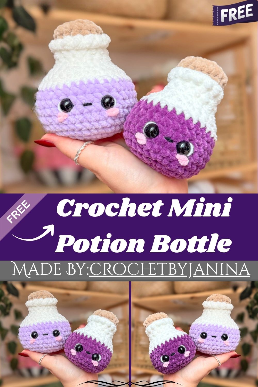 Easy Crochet Mini Potion Bottle Amigurumi Pattern