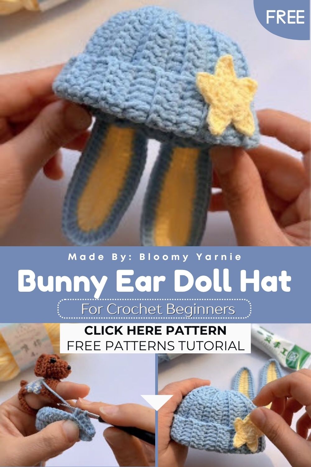 Fabulous Crochet Bunny Ear Doll Hat Pattern That Stands Out