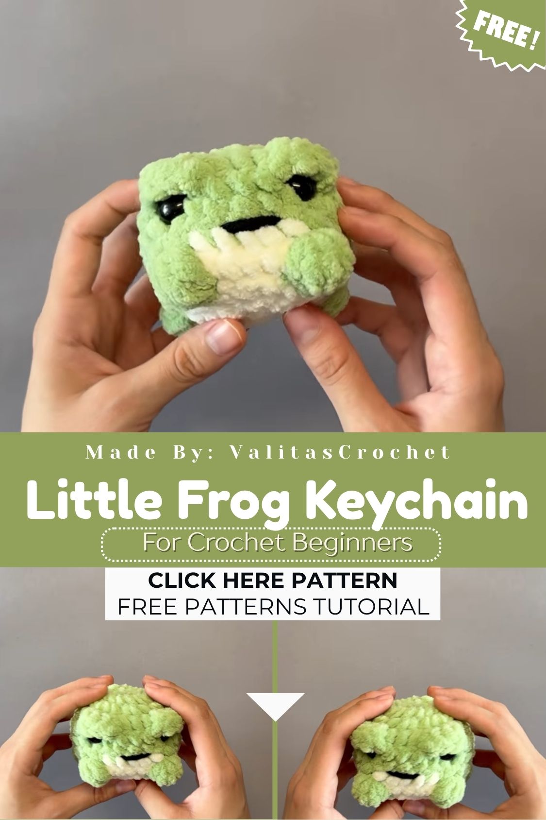 Free Crochet Little Frog Keychain Amigurumi Pattern