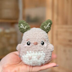 Handcrafted Crochet Fluffy Totoro Amigurumi with Leaf Ears