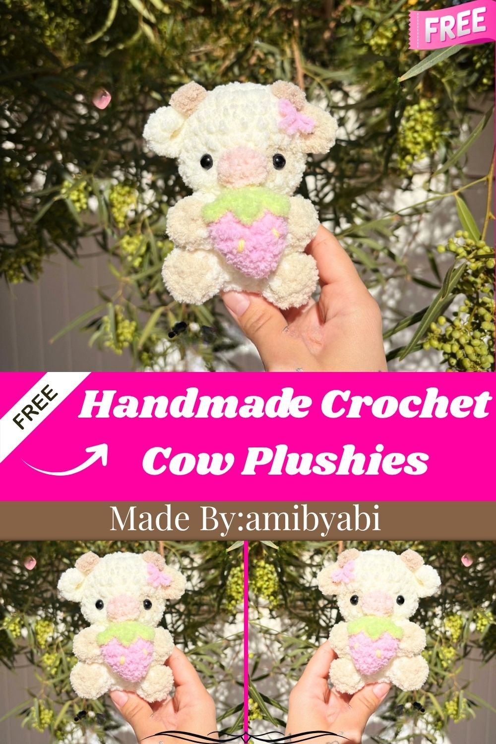 Handmade Crochet Cow Plushies Make the Perfect Gift
