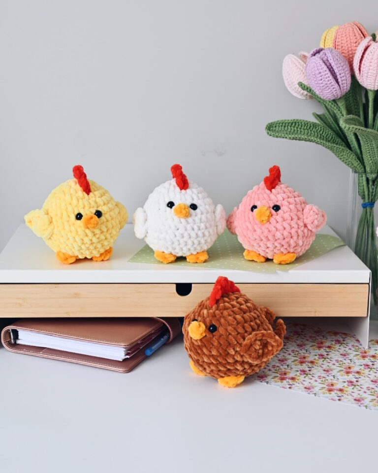 Kawaii Crochet Chicken Amigurumi Plush Toy Pattern