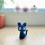 Pocket-Sized Crochet Black Cat Doll Handmade Amigurumi