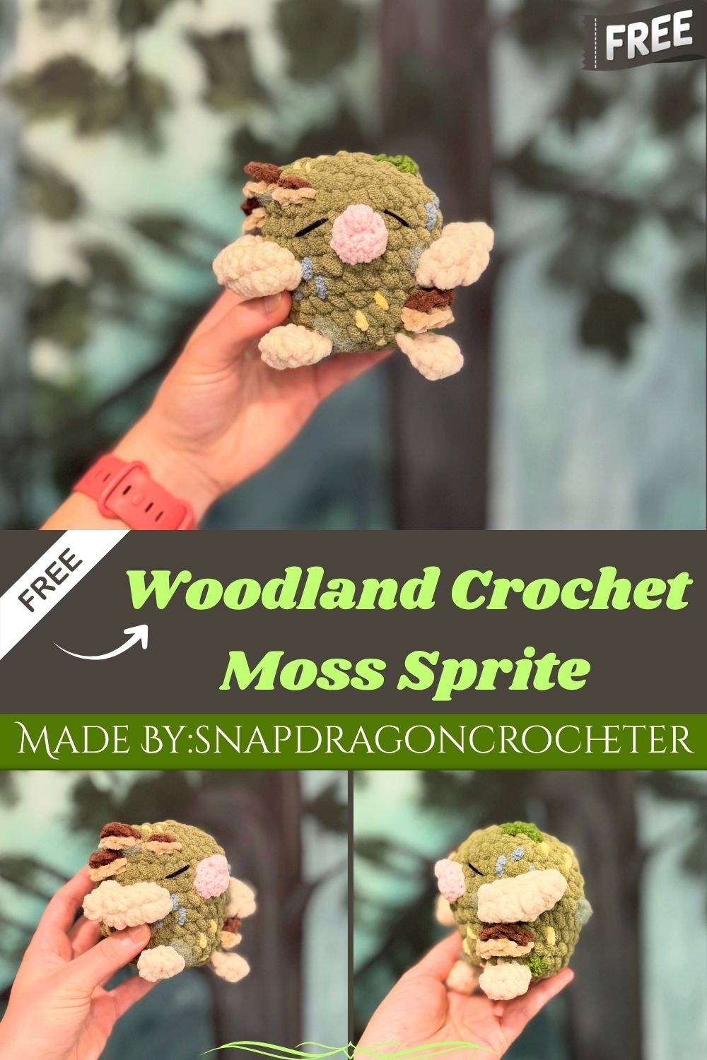 Woodland Crochet Moss Sprite Amigurumi Pattern