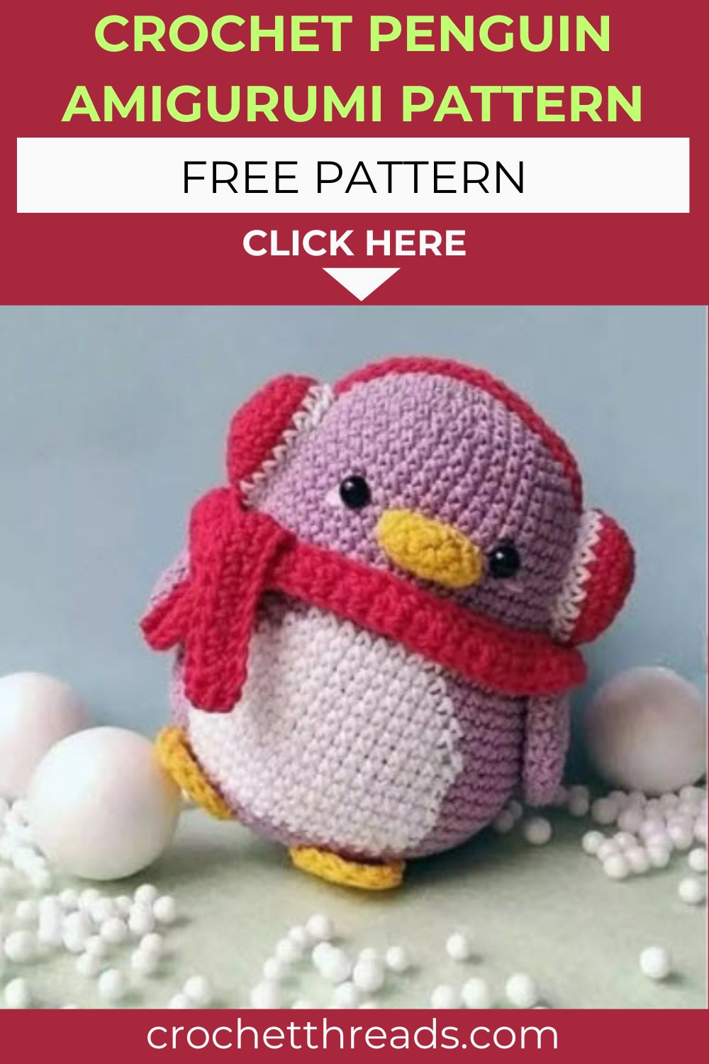 Classy Crochet Penguin Amigurumi Pattern Free with Cozy Winter Scarf
