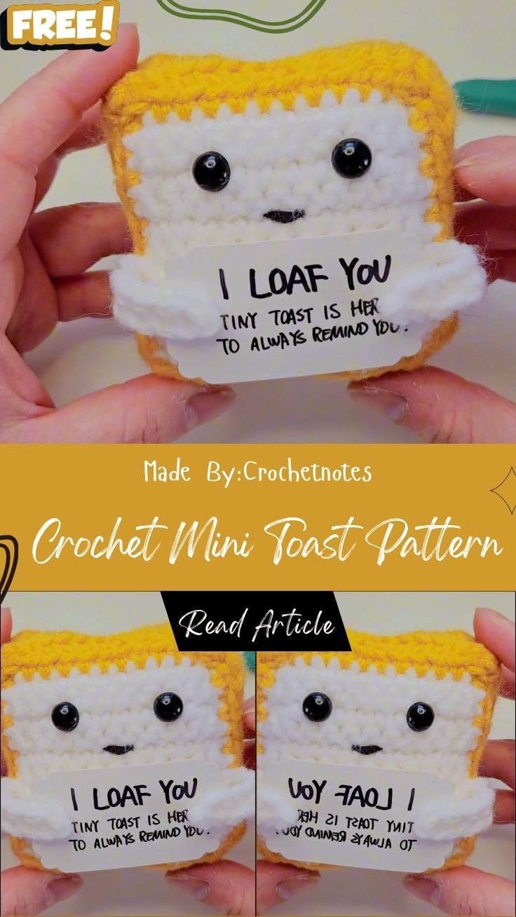 Adorable Crochet Mini Toast Pattern Amigurumi Bread Bag Charm