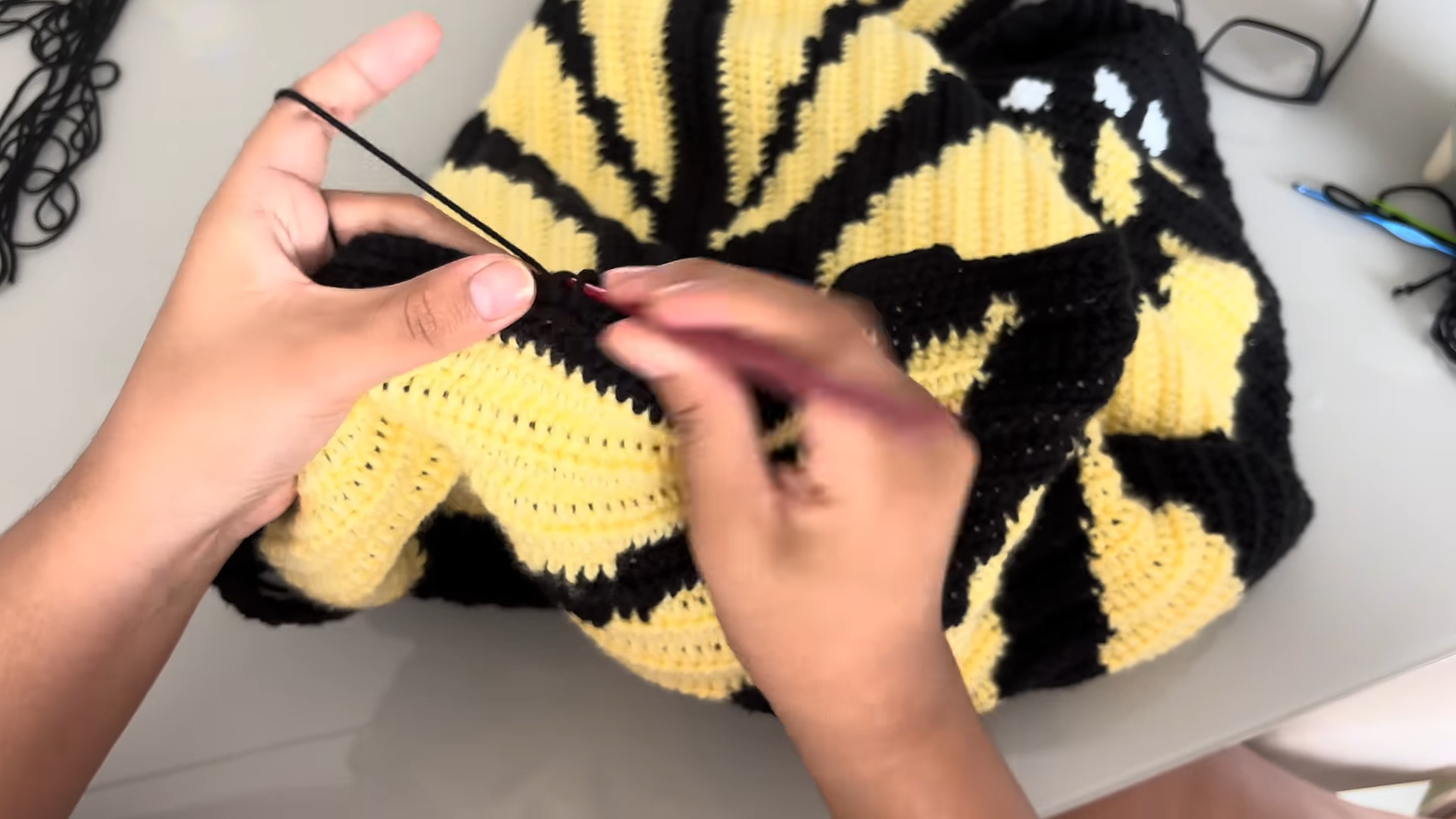 Black and yellow butterfly cardigan crochet