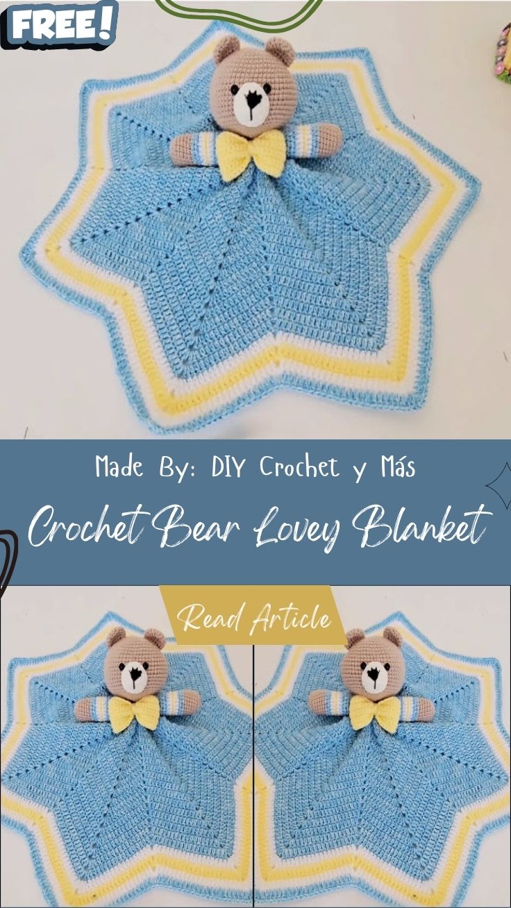 Crochet Bear Lovey Blanket Pattern Baby Shower Gift
