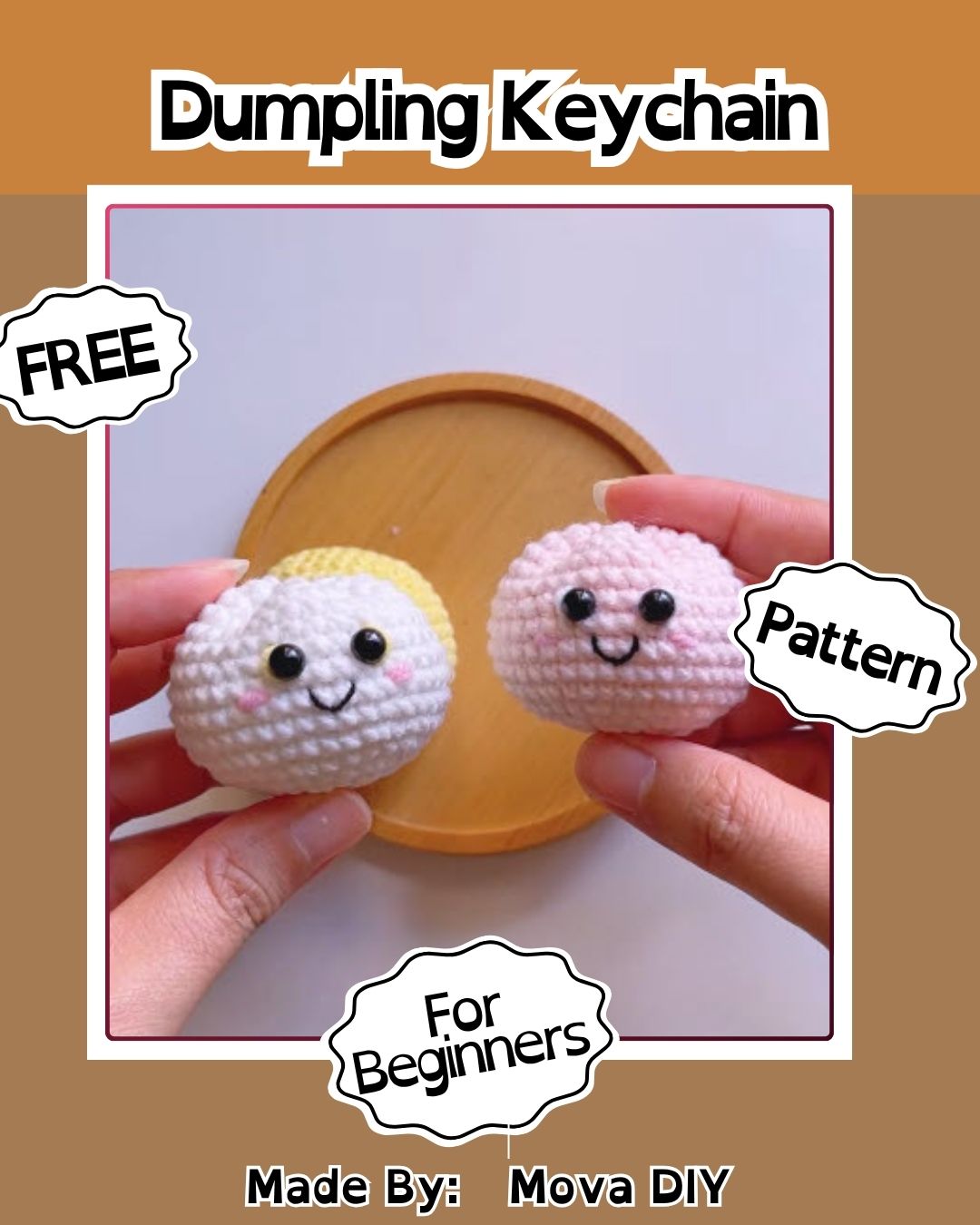 Crochet Dumpling Keychain Amigurumi Pattern for Holiday Fun