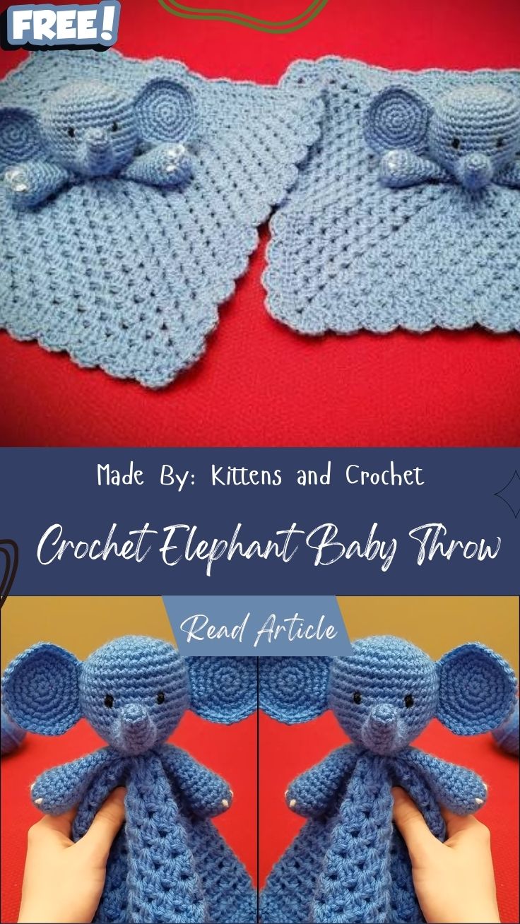 Crochet Elephant Baby Throw Pattern for Home Décor