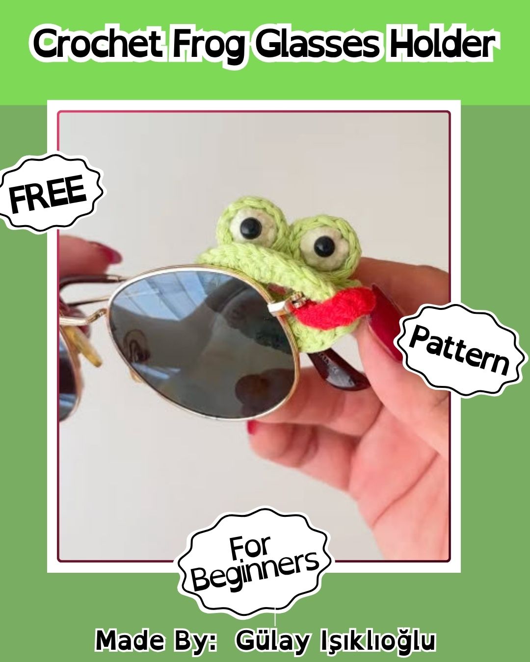 Crochet Frog Glasses Holder Amigurumi Pattern for Everyday Use