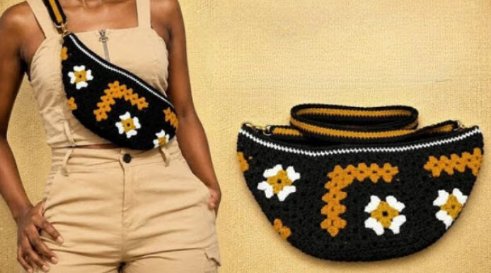Crochet Granny Square Fanny Pack Pattern for Beginners