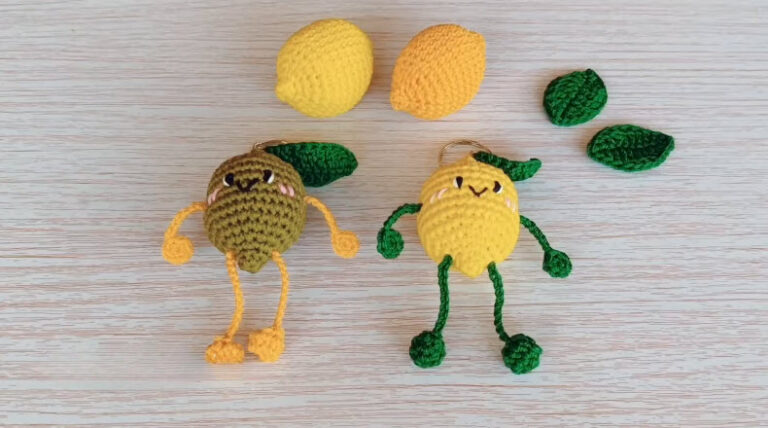 Crochet Long-Limbed Lemon Pattern for Bags and Cars