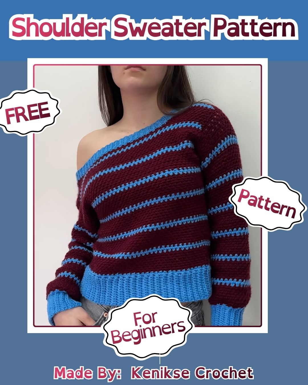 Crochet Off Shoulder Sweater Pattern for Beginners