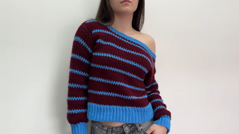Crochet Off Shoulder Sweater Pattern for Beginners