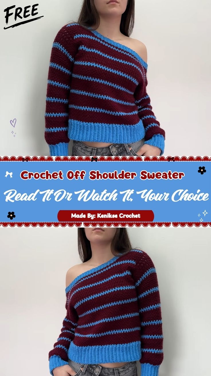 Crochet Off Shoulder Sweater Pattern for Beginners