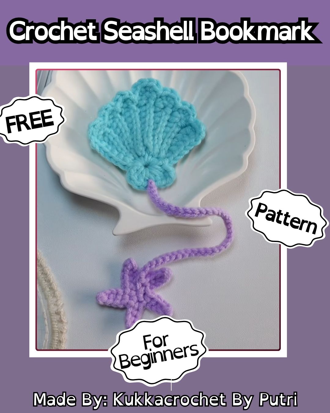 Crochet Seashell Bookmark Pattern for Book Lovers