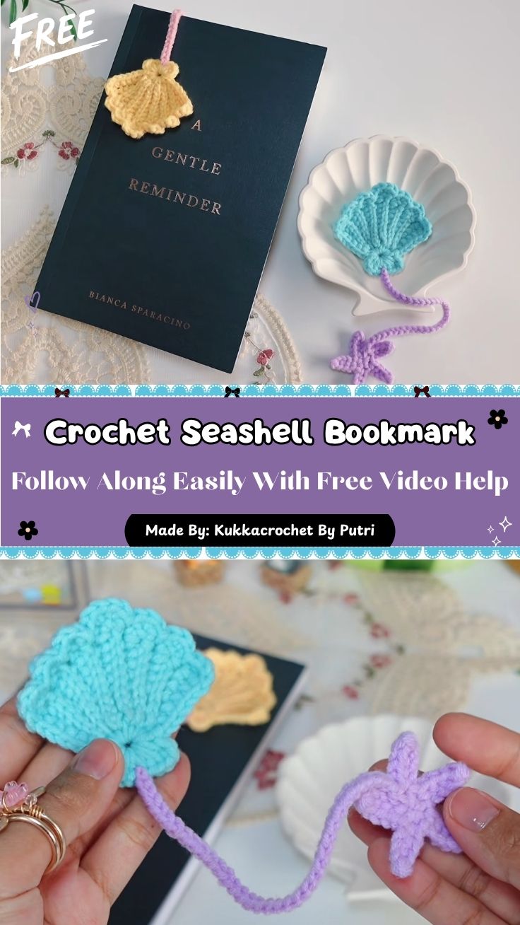 Crochet Seashell Bookmark Pattern for Book Lovers