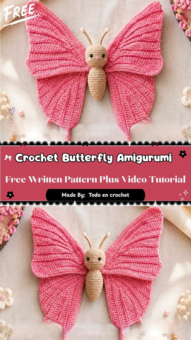 Cute Crochet Butterfly Amigurumi Pattern for Cozy Home Decor