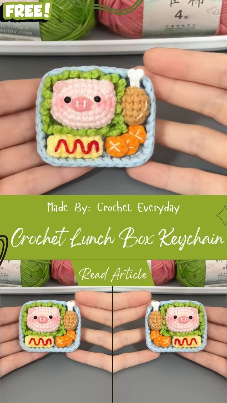 Easy Crochet Lunch Box Keychain Pattern Amigurumi Play Food
