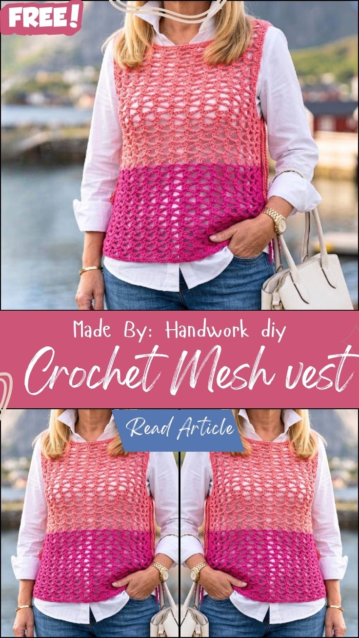 Easy Ombre Crochet Mesh vest Summer Top Pattern