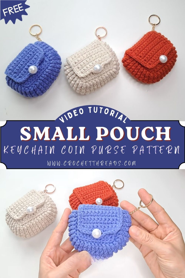 Crochet Small Pouch Keychain Coin Purse Pattern for Beginners