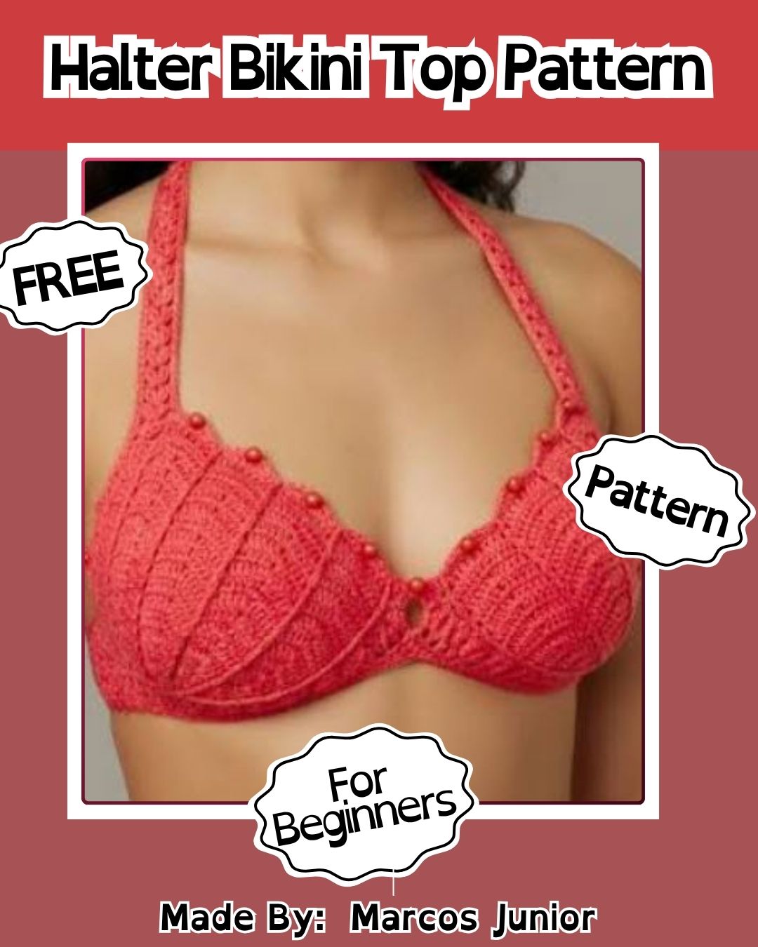 Free Crochet Beaded Halter Bikini Top Pattern