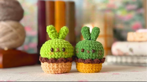 Free Crochet Bunny Cactus Cupcake Amigurumi Pattern